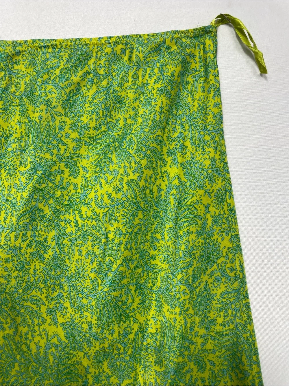 GAP Silk Paisley Midi Skirt LG Green Flippy print Teal 90s Hippie Boho Y2K